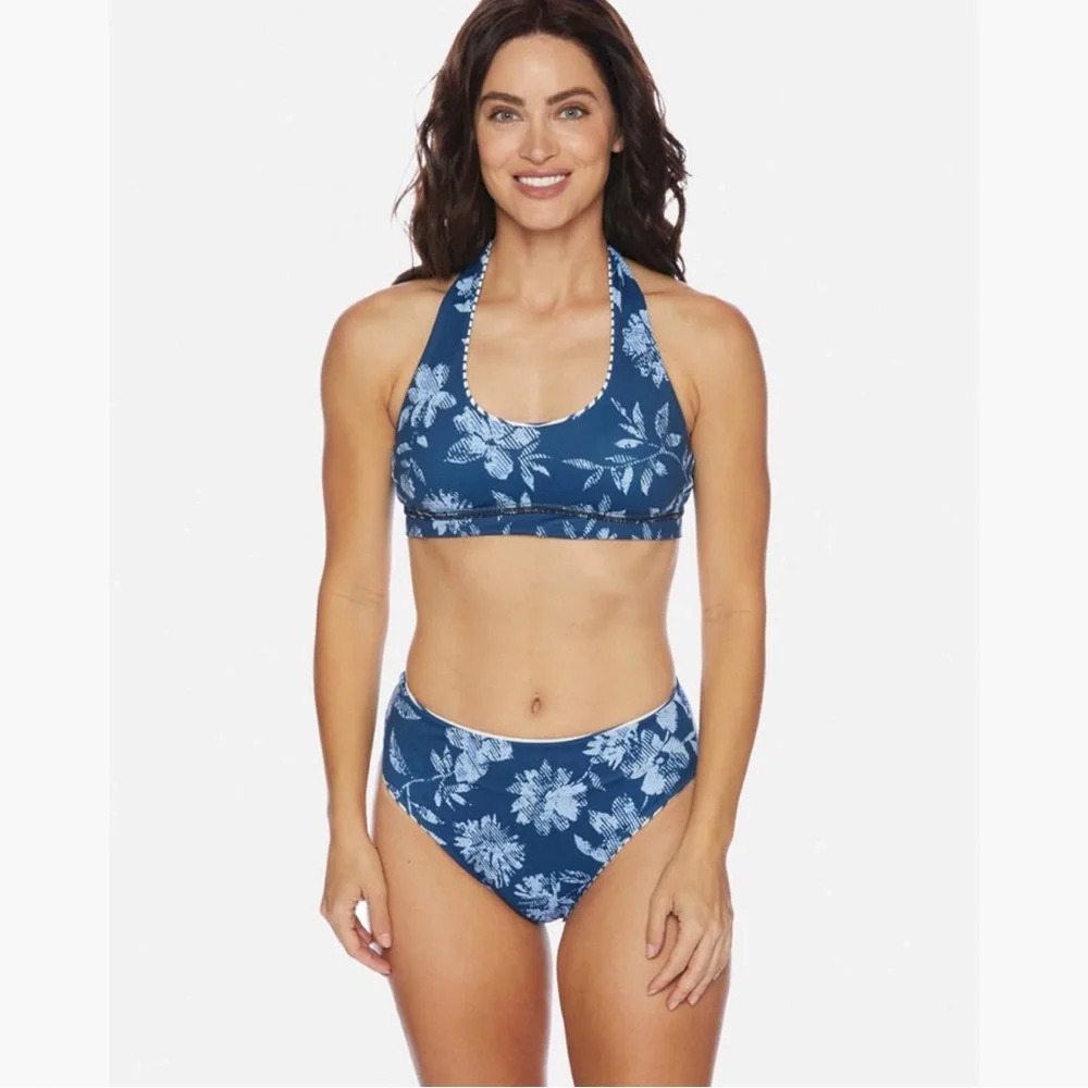 NWT Splendid Double Dutch Reversible Two Piece Halter Bikini Swimsuit